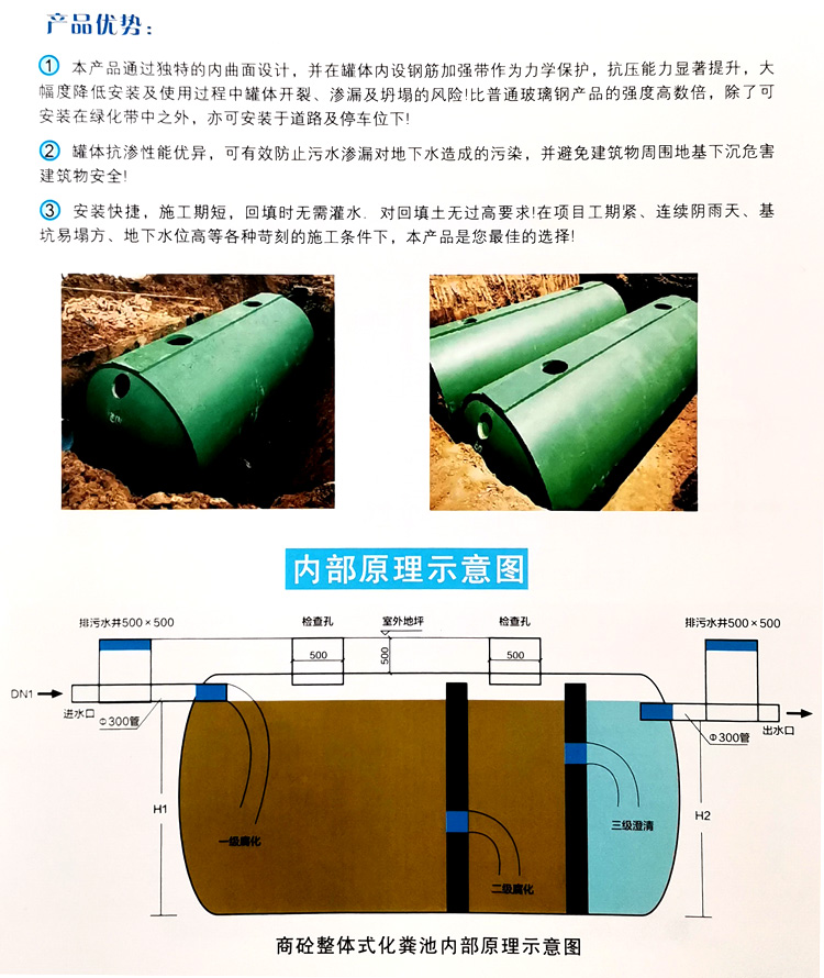 米易玻璃钢化粪池